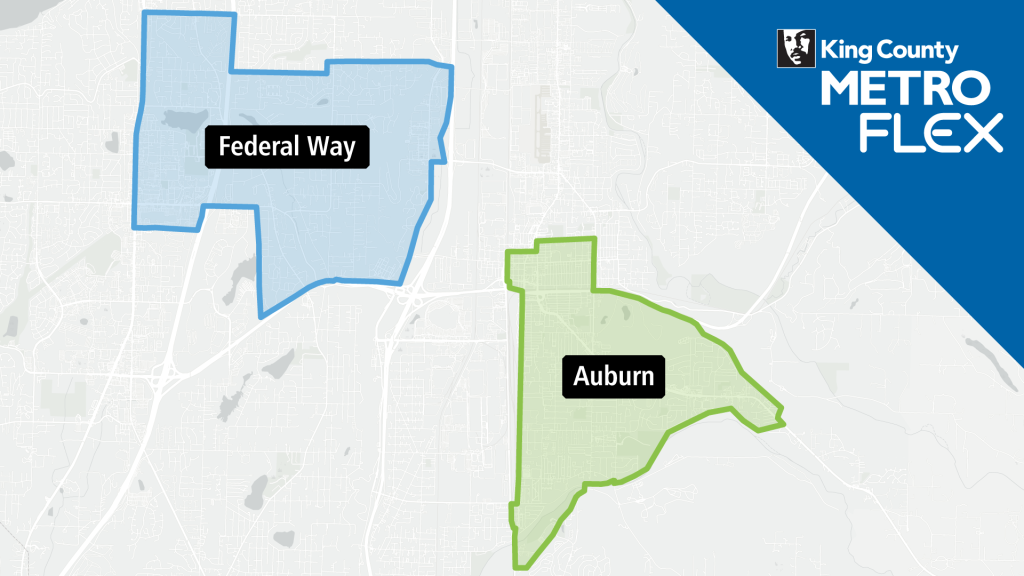 Map of Metro Flex service areas in Federal Way and Auburn